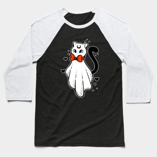 Cat in a ghost costume Baseball T-Shirt